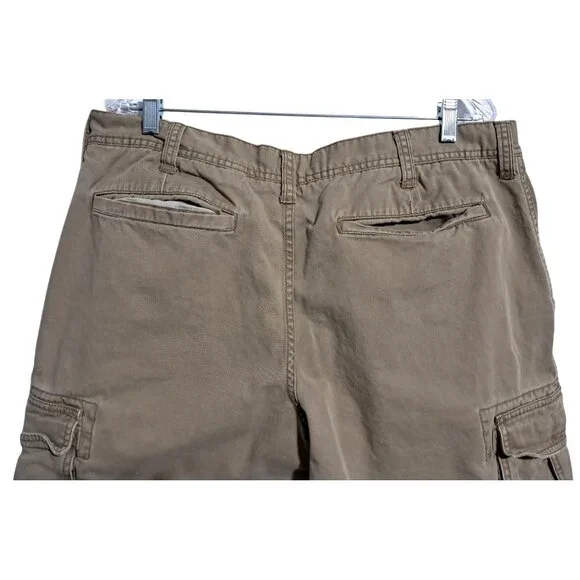 Old Navy Cargo Shorts Mens Size 38 Khaki Casual 100% Cotton Durable Design Y2K - Picture 8 of 8